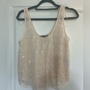 Cream sequin top